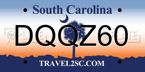 DQQZ60 South Carolina License Plate