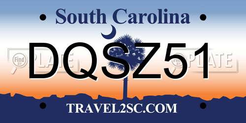 DQSZ51 South Carolina License Plate