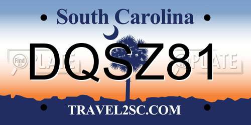 DQSZ81 South Carolina License Plate