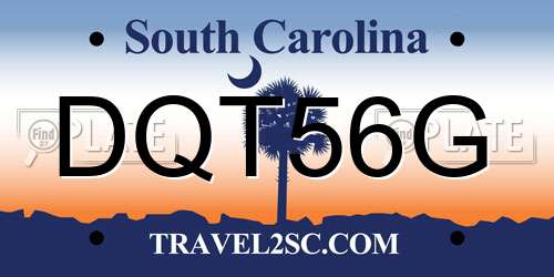 DQT56G South Carolina License Plate