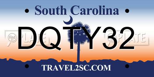 DQTY32 South Carolina License Plate