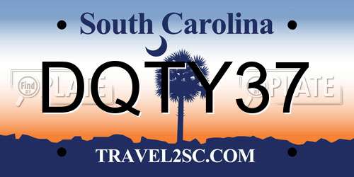 DQTY37 South Carolina License Plate
