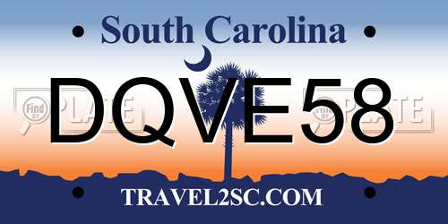 DQVE58 South Carolina License Plate