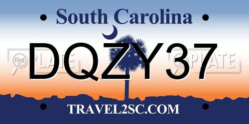 DQZY37 South Carolina License Plate