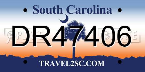 DR47406 South Carolina License Plate