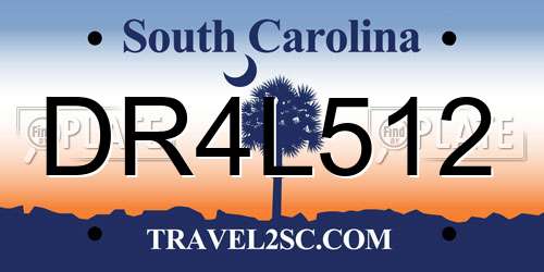 DR4L512 South Carolina License Plate