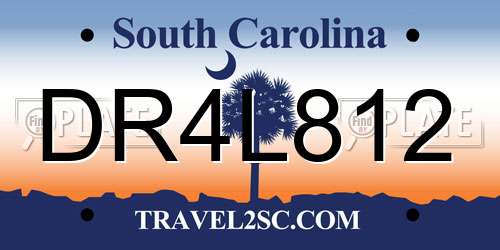 DR4L812 South Carolina License Plate