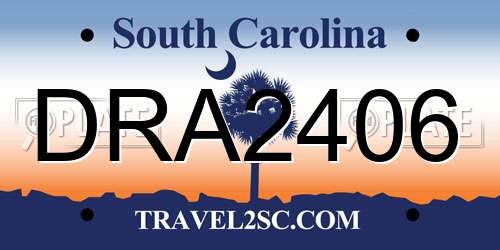 DRA2406 South Carolina License Plate