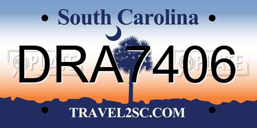 DRA7406 South Carolina License Plate
