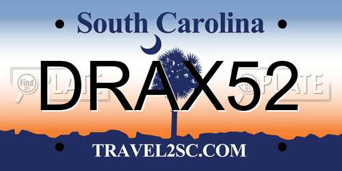 DRAX52 South Carolina License Plate