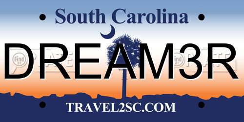 DREAM3R South Carolina License Plate