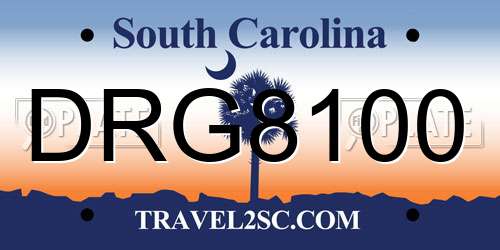 DRG8100 South Carolina License Plate