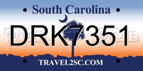 DRK7351 South Carolina License Plate
