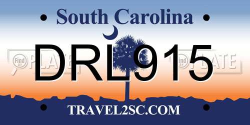 DRL915 South Carolina License Plate