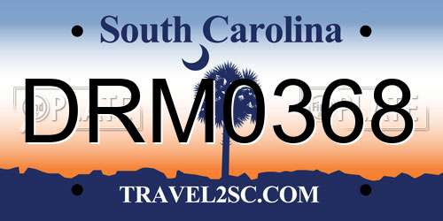 DRM0368 South Carolina License Plate