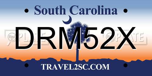 DRM52X South Carolina License Plate