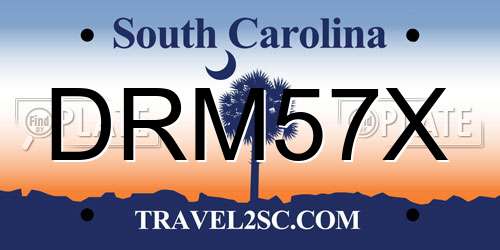 DRM57X South Carolina License Plate