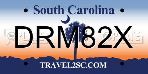 DRM82X South Carolina License Plate
