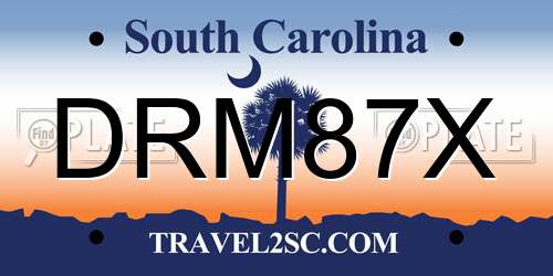DRM87X South Carolina License Plate