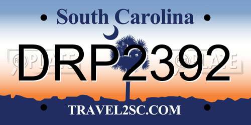 DRP2392 South Carolina License Plate