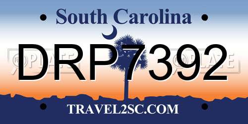 DRP7392 South Carolina License Plate