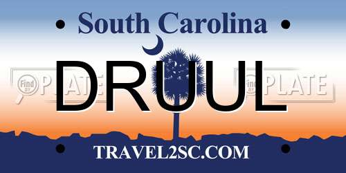 DRUUL South Carolina License Plate