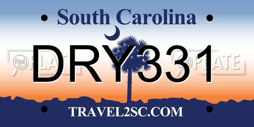 DRY331 South Carolina License Plate