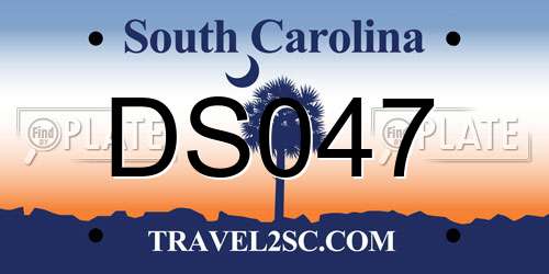 DS047 South Carolina License Plate