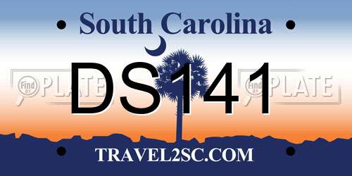 DS141 South Carolina License Plate