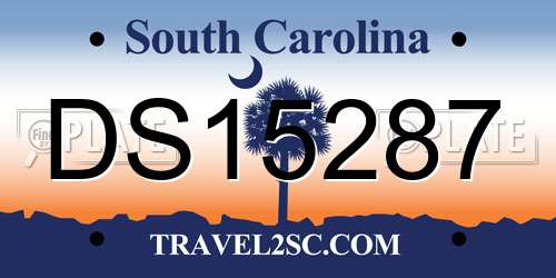 DS15287 South Carolina License Plate