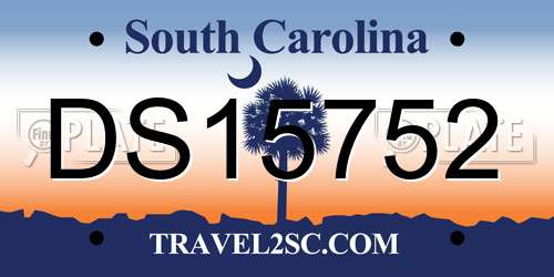 DS15752 South Carolina License Plate