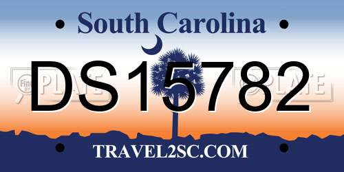 DS15782 South Carolina License Plate