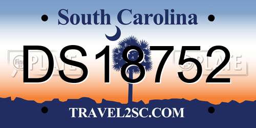 DS18752 South Carolina License Plate