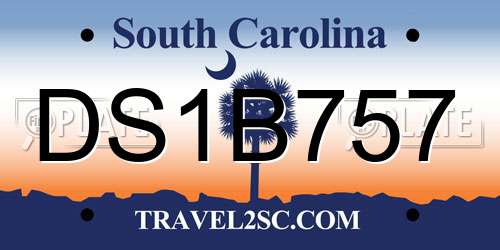 DS1B757 South Carolina License Plate