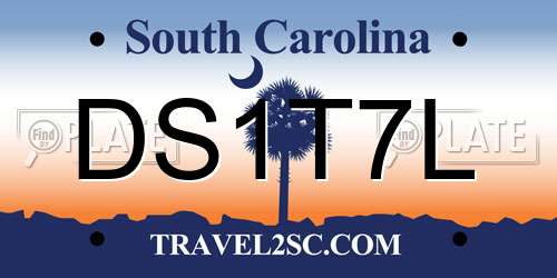 DS1T7L South Carolina License Plate
