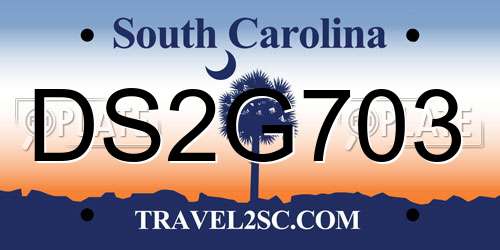 DS2G703 South Carolina License Plate