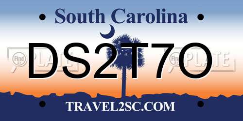 DS2T7O South Carolina License Plate