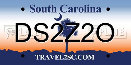 DS2Z2O South Carolina License Plate