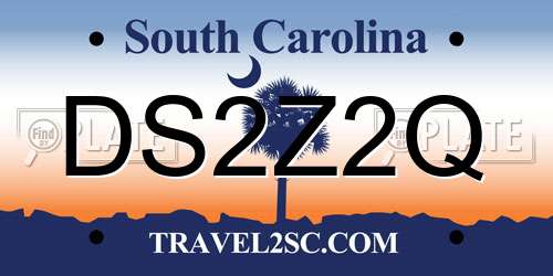DS2Z2Q South Carolina License Plate