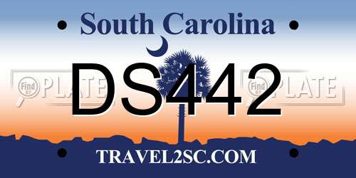 DS442 South Carolina License Plate