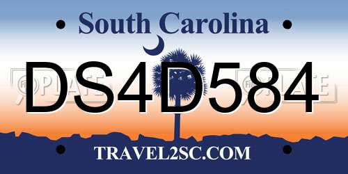 DS4D584 South Carolina License Plate