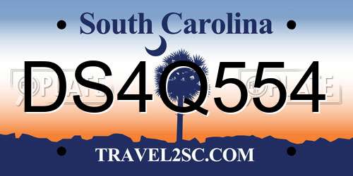DS4Q554 South Carolina License Plate