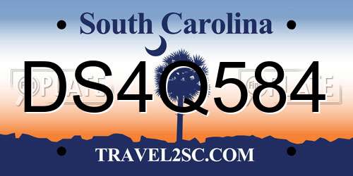 DS4Q584 South Carolina License Plate