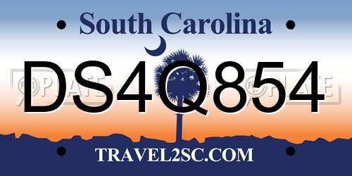 DS4Q854 South Carolina License Plate