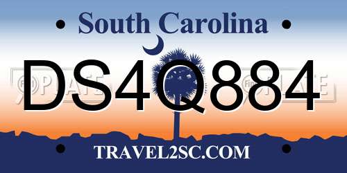 DS4Q884 South Carolina License Plate