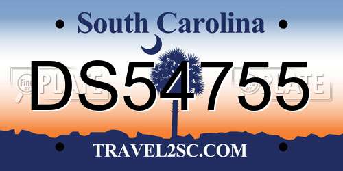DS54755 South Carolina License Plate