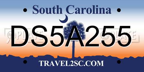 DS5A255 South Carolina License Plate