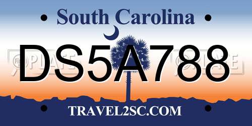 DS5A788 South Carolina License Plate
