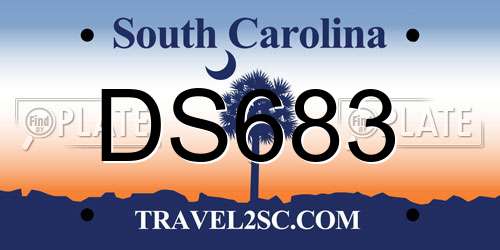 DS683 South Carolina License Plate