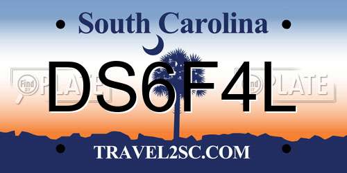 DS6F4L South Carolina License Plate